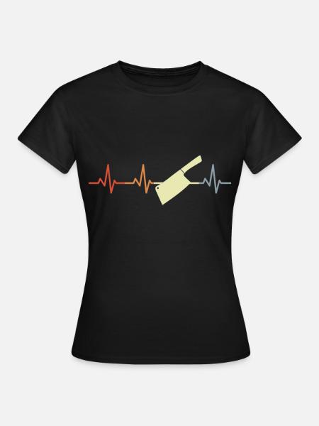 Hackmesser Herzklopfen - Frauen T-Shirt - Schwarz