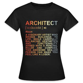 Architecte Explication des termes - T-shirt Femme - noir - Devant - AI Model Female 172 dark (172cm)