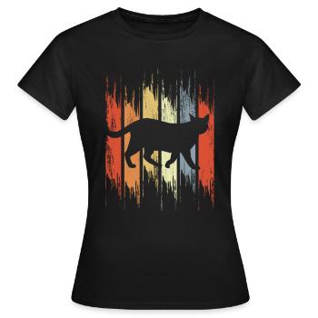 Chat au look vintage - T-shirt Femme - noir - Devant - AI Model Female 172 dark (172cm)