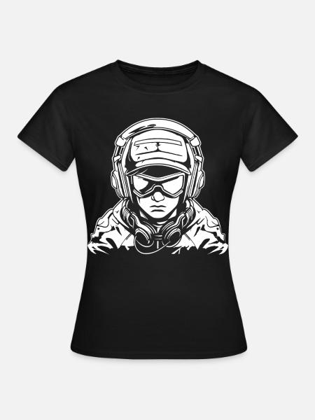 Gamer Zeichnung - Frauen T-Shirt - Schwarz