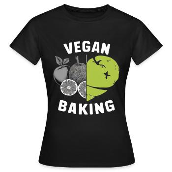 Vegan Baking Heart Fruit Kitchen - Women's T-Shirt - black - Front - AI Model Female 172 dark (172cm)