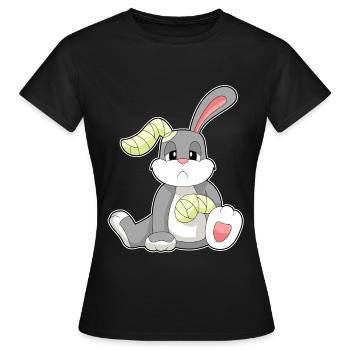 Bandage de lapin - T-shirt Femme - noir - Devant - AI Model Female 172 dark (172cm)