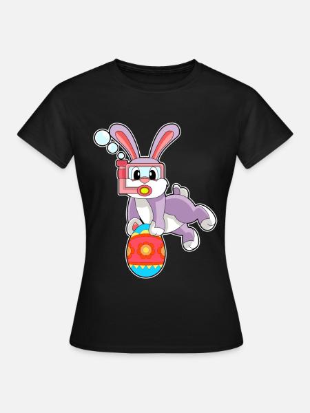 Hase Ostern Tauchen - Frauen T-Shirt - Schwarz