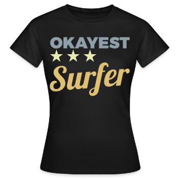 Surfeur moyen - T-shirt Femme - noir - Devant - AI Model Female 172 dark (172cm)