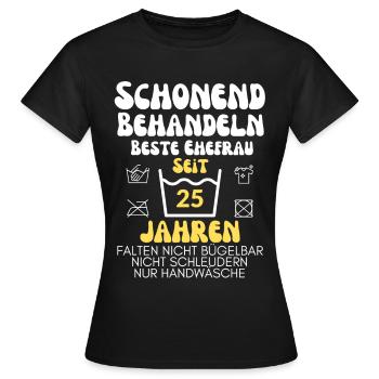 Design pour les noces d’argent pour le 25e anniversaire - T-shirt Femme - noir - Devant - AI Model Female 172 dark (172cm)