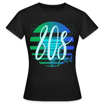 Papa des années 80 – Look néon rétro de papa - T-shirt Femme - noir - Devant - AI Model Female 172 dark (172cm)
