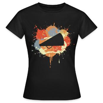 Cheerleader Megaphon Zeichnung - Frauen T-Shirt - Schwarz - Vorne - AI Model Female 172 dark (172cm)