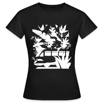 Cartoon Eisenbahn - Frauen T-Shirt - Schwarz - Vorne - AI Model Female 172 dark (172cm)