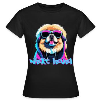 Pékinois Next Level Lion chien cadeau - T-shirt Femme - noir - Devant - AI Model Female 172 dark (172cm)