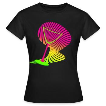 Cocktail Glas Form Neon - Frauen T-Shirt - Schwarz - Vorne - AI Model Female 172 dark (172cm)