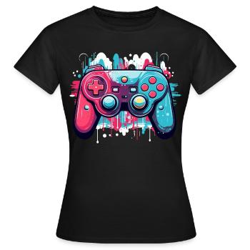 Manettes de jeu - T-shirt Femme - noir - Devant - AI Model Female 172 dark (172cm)