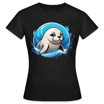 Sceller dans l’eau - T-shirt Femme - noir - Devant - AI Model Female 172 dark (172cm)