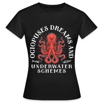 Octopuses dreams and underwater schemes - Frauen T-Shirt - Schwarz - Vorne - AI Model Female 172 dark (172cm)