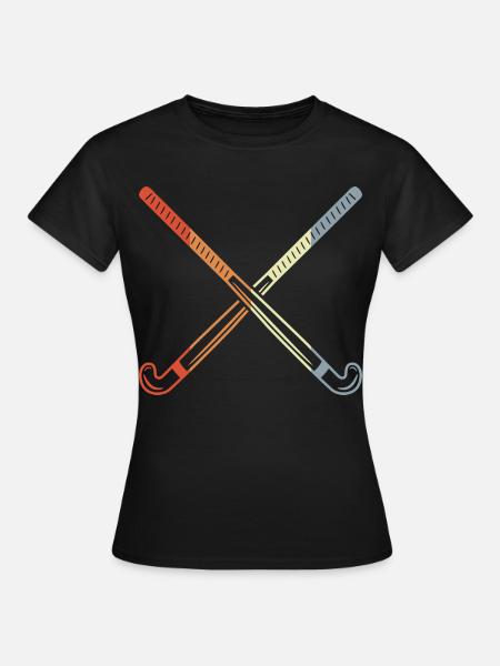 Retro Hockeyschläger - Frauen T-Shirt - Schwarz