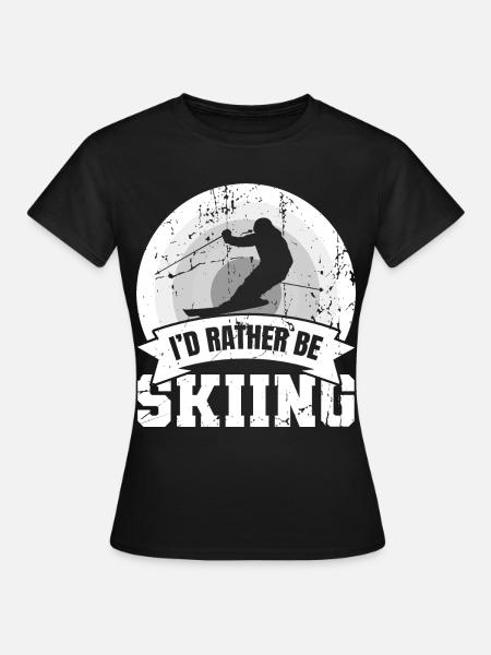Lustiger Skifahrer Spruch - Frauen T-Shirt - Schwarz