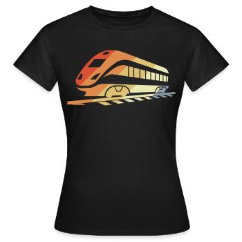 Eisenbahn Retro Stil - Frauen T-Shirt - Schwarz - Vorne - AI Model Female 172 dark (172cm)