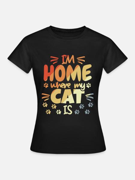 Niedlicher Katzenspruch - Frauen T-Shirt - Schwarz