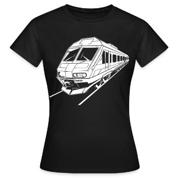 Dessin de train - T-shirt Femme - noir - Devant - AI Model Female 172 dark (172cm)