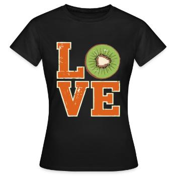 Kiwi Love Retro - T-shirt Femme - noir - Devant - AI Model Female 172 dark (172cm)
