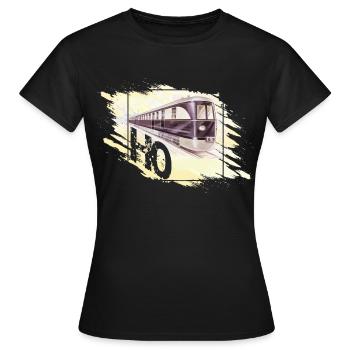 Modèle réduit de chemin de fer H0 Design - T-shirt Femme - noir - Devant - AI Model Female 172 dark (172cm)