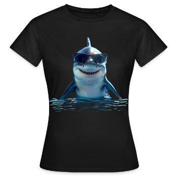 Requin Requin Requin Tigre Requin Requin Gris Grand Requin Blanc - T-shirt Femme - noir - Devant - AI Model Female 172 dark (172cm)