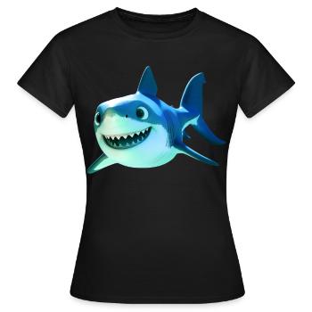 Requin Requin Requin Tigre Requin Requin Gris Grand Requin Blanc - T-shirt Femme - noir - Devant - AI Model Female 172 dark (172cm)
