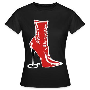 Bottes de Maîtresse - T-shirt Femme - noir - Devant - AI Model Female 172 dark (172cm)
