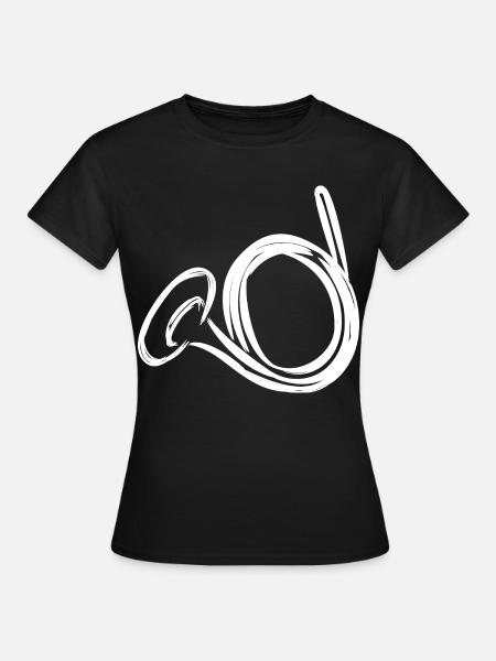 Waldhorn Zeichnung - Frauen T-Shirt - Schwarz