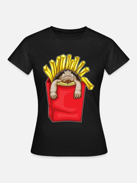 Schildkröte Pommes frites - Frauen T-Shirt - Schwarz