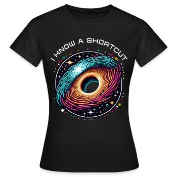 Trou de ver Abréviation Astrophysique Voyage dans le temps Espace-temps - T-shirt Femme - noir - Devant - AI Model Female 172 dark (172cm)