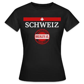 Switzerland Flag - Women's T-Shirt - black - Front - AI Model Female 172 dark (172cm)