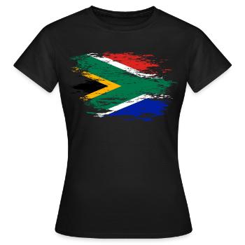 Südafrika Flagge used - Frauen T-Shirt - Schwarz - Vorne - AI Model Female 172 dark (172cm)