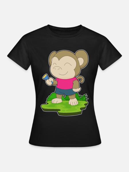 Affe Taschenlampe - Frauen T-Shirt - Schwarz