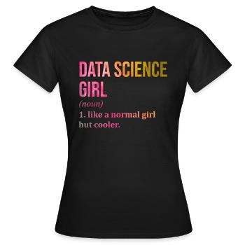 Science des données Science des données Science des données Science des données - T-shirt Femme - noir - Devant - AI Model Female 172 dark (172cm)