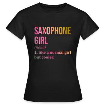 Saxophone Saxophone Saxophone - Women's T-Shirt - black - Front - AI Model Female 172 dark (172cm)