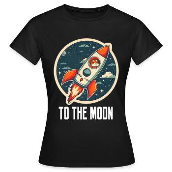 To The Moon Shiba Inu Rocket Crypto Currency - Women's T-Shirt - black - Front - AI Model Female 172 dark (172cm)