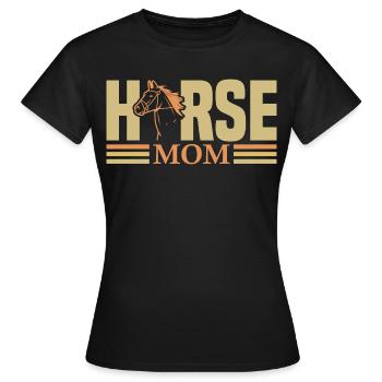 Vintage Western Pferde-Mama - Frauen T-Shirt - Schwarz - Vorne - AI Model Female 172 dark (172cm)