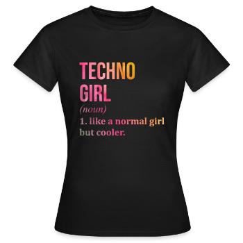 Techno Techno Techno - Women's T-Shirt - black - Front - AI Model Female 172 dark (172cm)