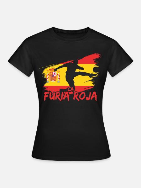Spanien Fußball - Frauen T-Shirt - Schwarz