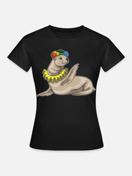 Seehund Clown - Frauen T-Shirt - Schwarz