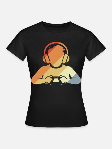 Gamer Retro Look - Frauen T-Shirt - Schwarz