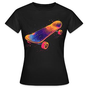 Skateboard Illustration - Frauen T-Shirt - Schwarz - Vorne - AI Model Female 172 dark (172cm)