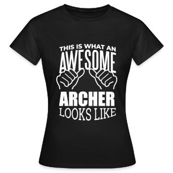 Bogenschießen Bogenschießen Bogenschießen - Frauen T-Shirt - Schwarz - Vorne - AI Model Female 172 dark (172cm)