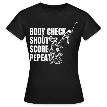 Répétition du score de tir au corps - T-shirt Femme - noir - Devant - AI Model Female 172 dark (172cm)