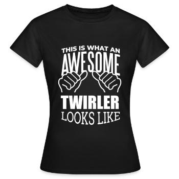 Tourner Tourner Tourner - T-shirt Femme - noir - Devant - AI Model Female 172 dark (172cm)