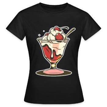 Dessin de coupe glacée - T-shirt Femme - noir - Devant - AI Model Female 172 dark (172cm)