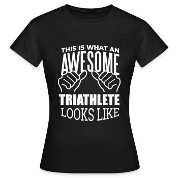 Triathlon - Women's T-Shirt - black - Front - AI Model Female 172 dark (172cm)