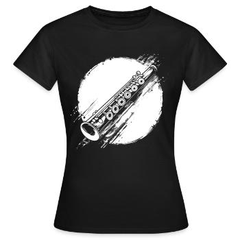 Flöte Grafik - Frauen T-Shirt - Schwarz - Vorne - AI Model Female 172 dark (172cm)