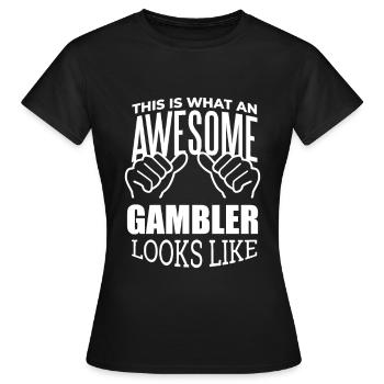 Gambling - Women's T-Shirt - black - Front - AI Model Female 172 dark (172cm)