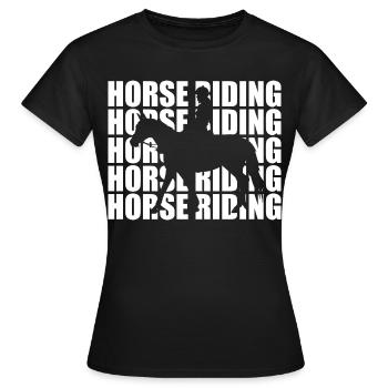 Horse Riding - Women's T-Shirt - black - Front - AI Model Female 172 dark (172cm)